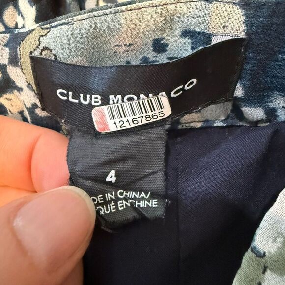 Club Monaco Palazzo Pants Jessyn Women Sz 4  Wide Leg Flowy Printed - Picture 8 of 13